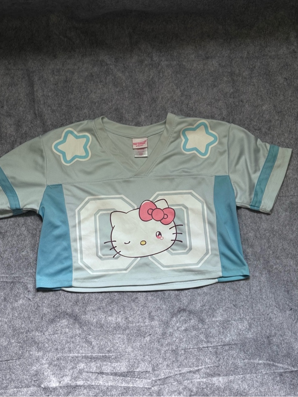 Sanrio Hello Kitty Light Blue and Pink Athletic Crop Top